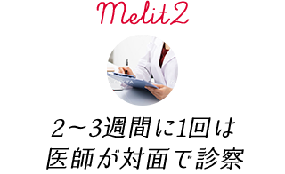Melit2 2～3週間に1回は医師が対面で診察